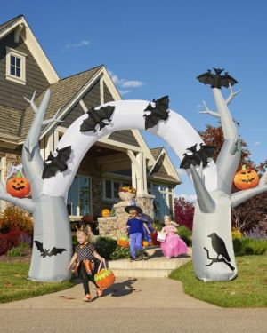 12-Foot Halloween Inflatable Archway with LED Light Show & Motion-Activated Sound.